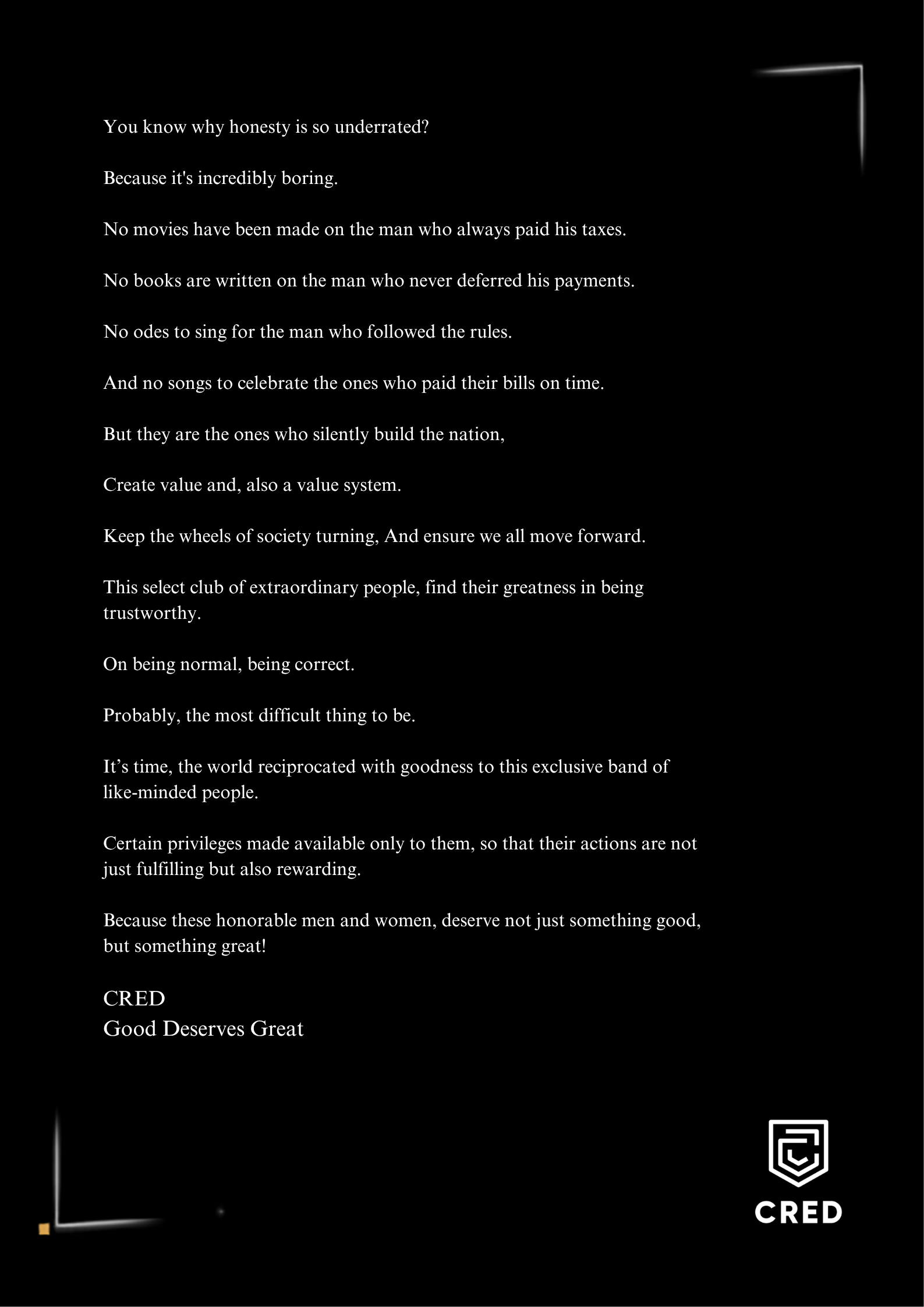 CRED Manifesto